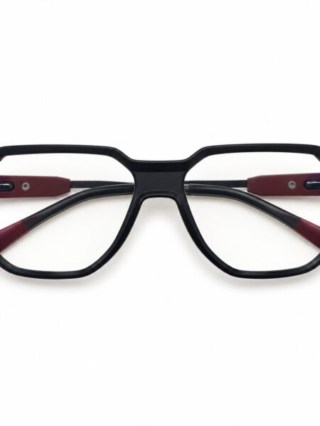 Black Geometric Aviator Eyeglasses — front view
