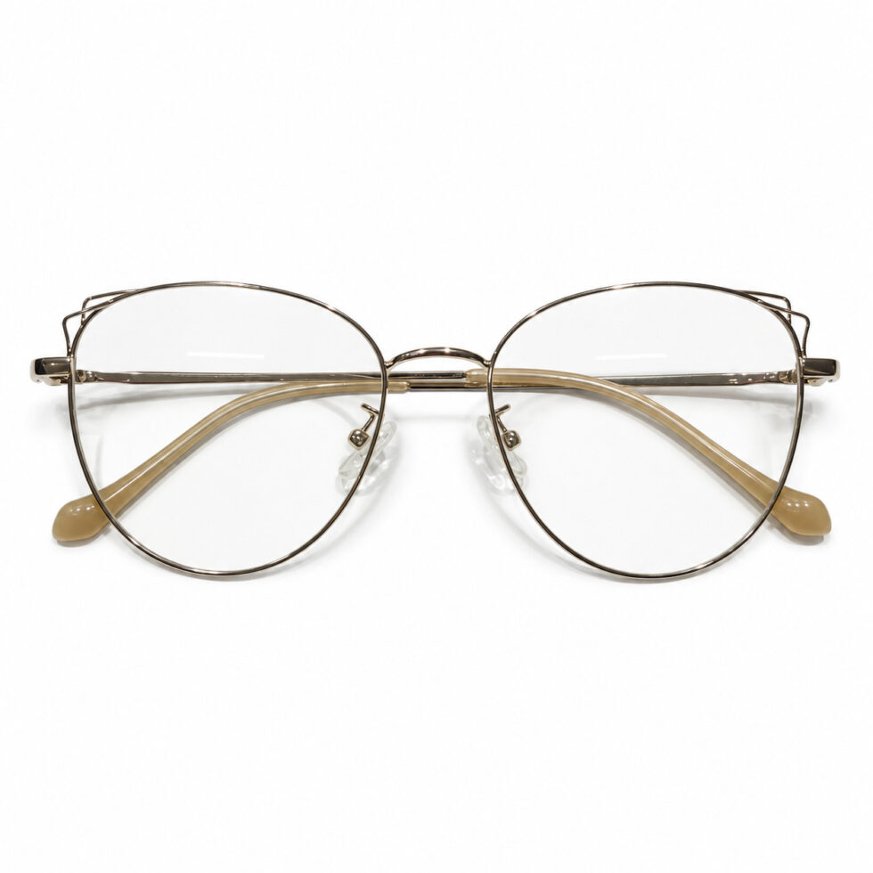Gold-Tone Cat-Eye Eyeglasses — front view