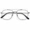 Silver-Tone Double-Bridge Aviator Eyeglasses — front view