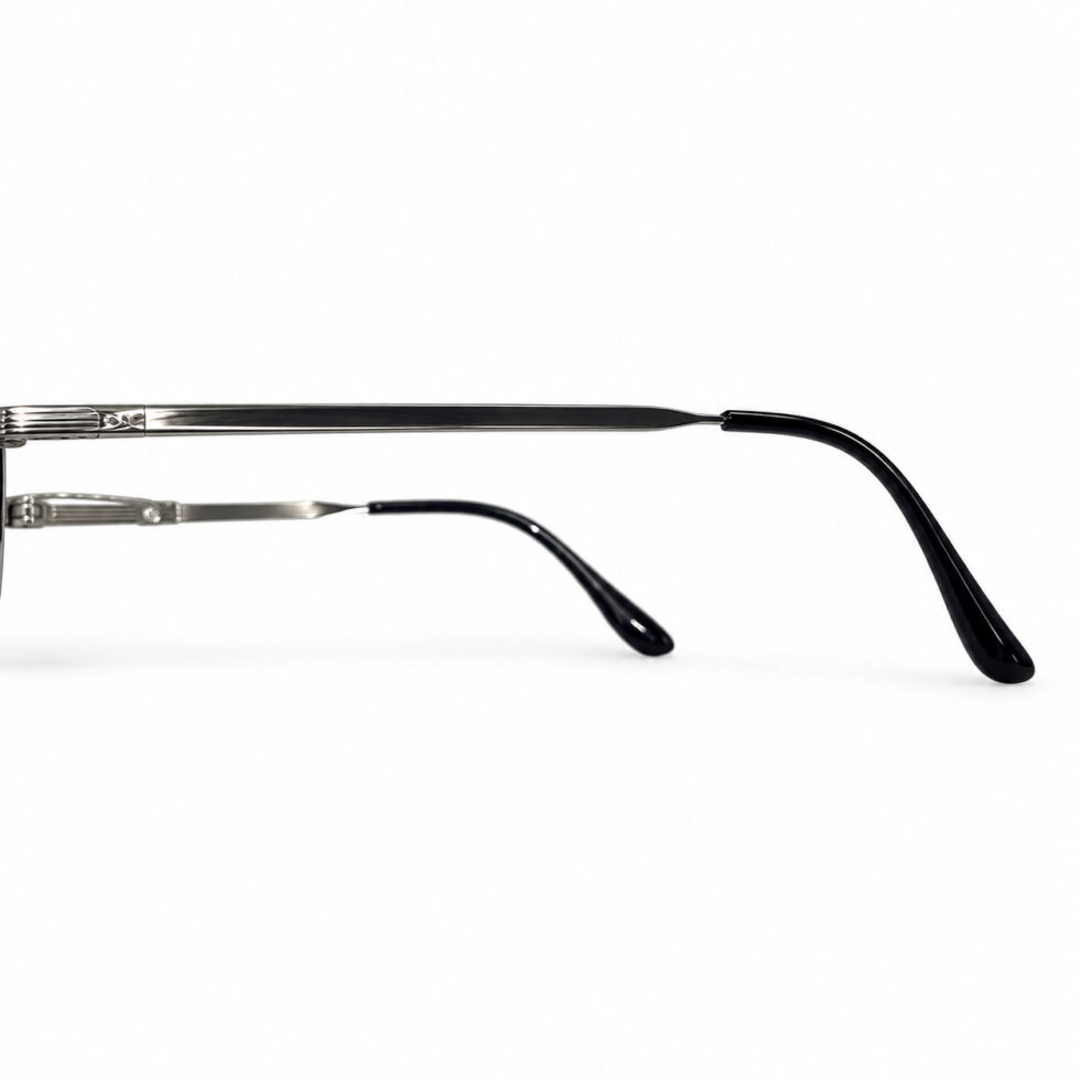 Silver-Tone Double-Bridge Aviator Eyeglasses — frame construction detail