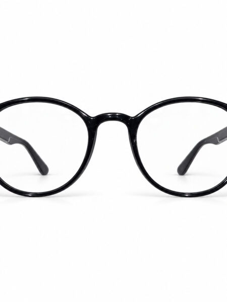 Deep Navy Round Eyeglasses — front view
