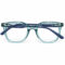 Transparent Teal Square Eyeglasses — front view